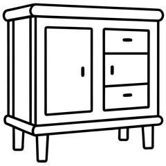Cabinet line art vector
