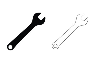 Wrench vector. Professional Tools Wrench or Spanner Icon isolated on white background