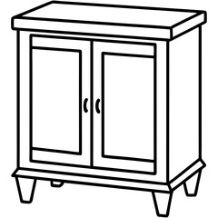 Cabinet line art vector