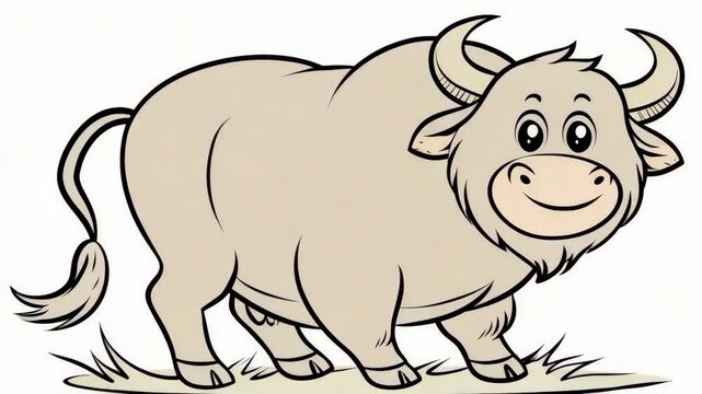 Cartoon buffalo transformations: from outline to colorful character animation
