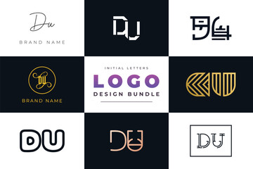 Initial letters DU Logo Design Bundle