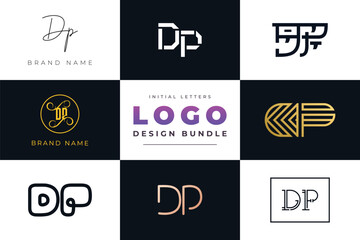 Initial letters DP Logo Design Bundle