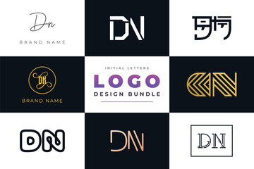 Initial letters DN Logo Design Bundle