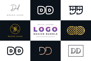 Initial letters DD Logo Design Bundle