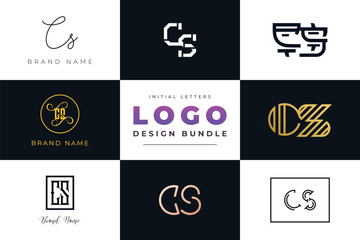 Initial letters CS Logo Design Bundle