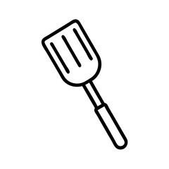 Kitchen Spatula Icon Outline | Cooking Utensil Vector PNG | Flat Turner Tool Symbol Graphic for Chef, Bakeware, Frying, Meal Prep & Culinary Design