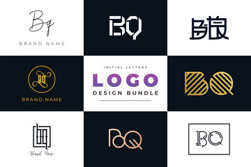 Initial letters BQ Logo Design Bundle © Gfxvect Pro