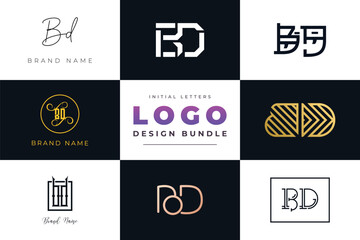 Initial letters BD Logo Design Bundle
