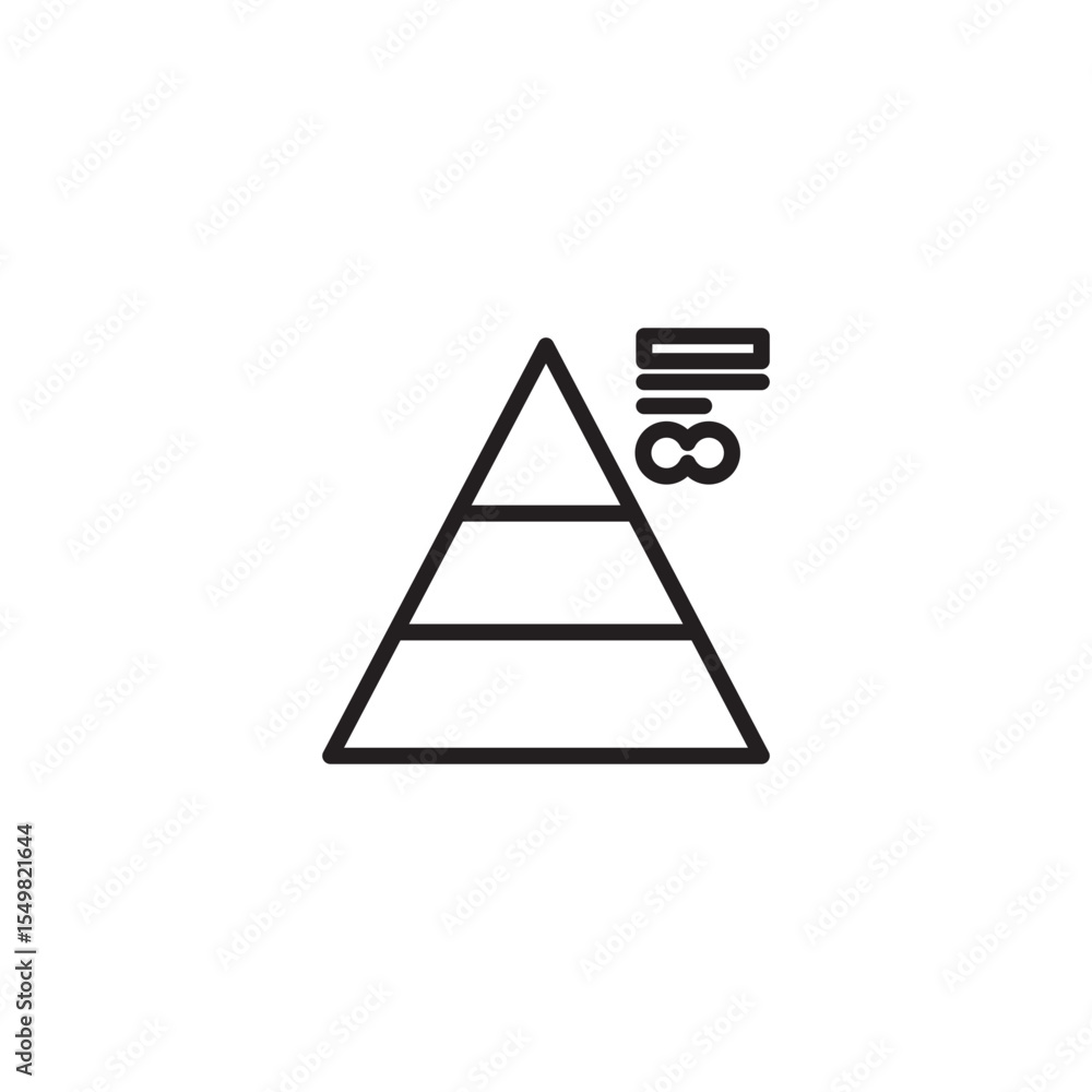 Poster a simple line art icon depicts a three-tiered pyramid, suggesting hierarchy or segmentation.