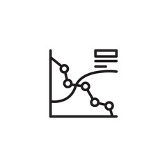 A line art icon features a fluctuating line graph with connected dots, illustrating a complex trend. A separate icon of horizontal lines representing a list.