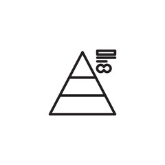 A simple line art icon depicts a three-tiered pyramid, suggesting hierarchy or segmentation. 