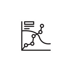 A line art icon showcases a graph with a fluctuating line connecting data points, representing complex trends.