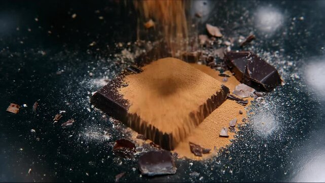 square chocolate that fell into the chocolate meal