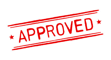 Approved rubber stamp. Isolated vector illustration.