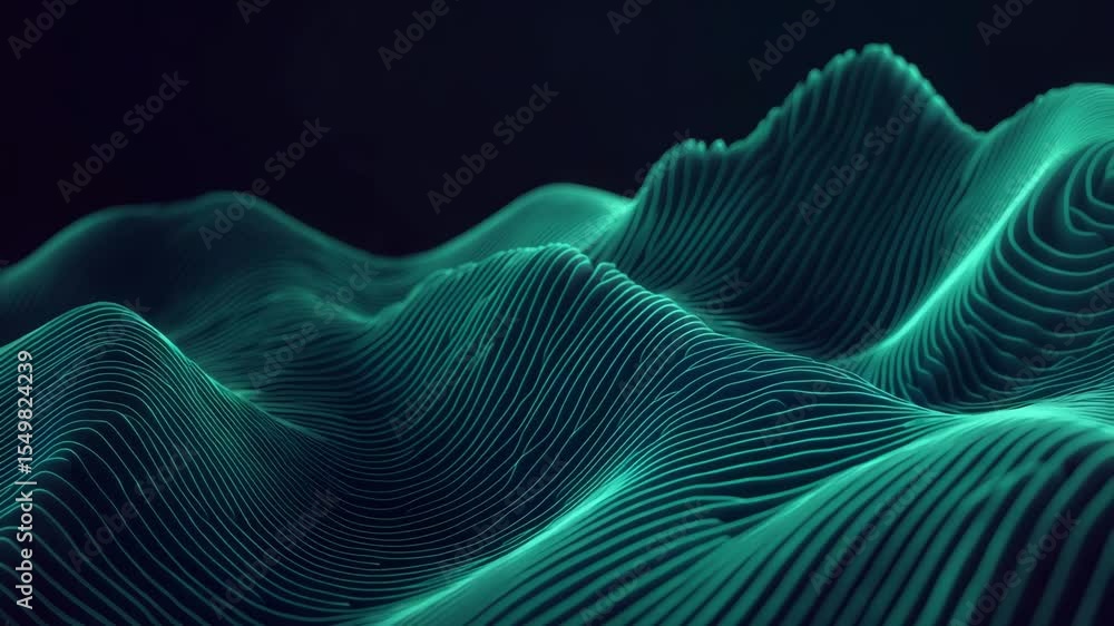 Poster dynamic waveform movement: abstract neon fluidity in motion