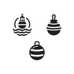 Obraz premium Silhouettes of buoy logo vector on a white background. 