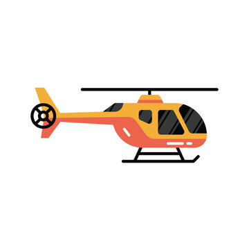 Helicopter Vector Illustration Air Transport and Rescue