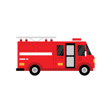 Fire Truck Vector Illustration Emergency Rescue Vehicle