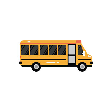 School Bus Vector Illustration Education Transport Graphic