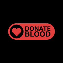 Donate blood icon isolated on black background