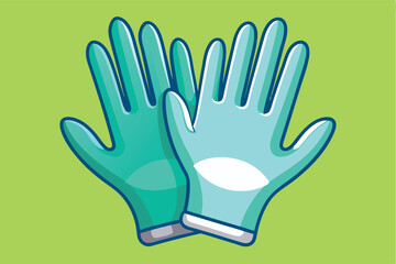 Obraz premium Colorful kitchen gloves placed on a bright green background for cleaning and cooking tasks