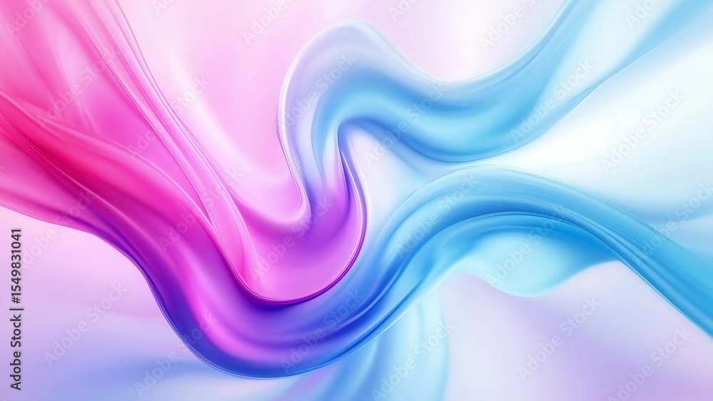 Poster flowing waves of pink and blue fabric create an artistic display with fluid motion and colors