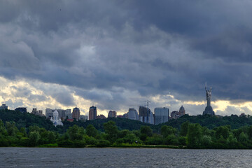 beautiful view on Kyiv city in Ukraine