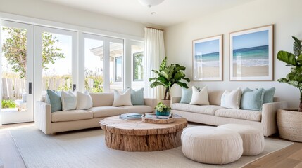 Cozy Modern Living Room with Natural Light and Stylish Decor