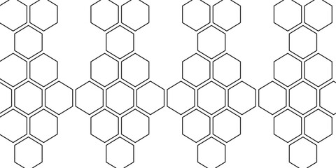 Abstract white and grey hexagonal pattern background design. Modern simple overlapping hexagon geometric element with molecular structures.