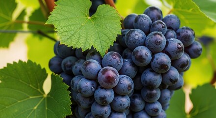 Fototapeta premium The Bountiful Harvest of Black Grapes A Culinary Delight from Nature