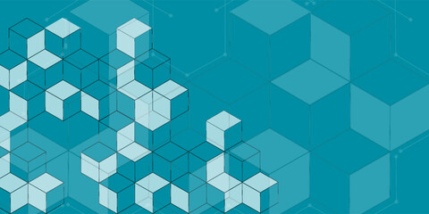 Abstraction from geometry, element, cube, hexagon. vector illustration