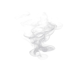 Milk splash shaped like flowing smoke and liquid art on white background