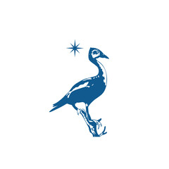 vintage whistling duck and north star logo design
