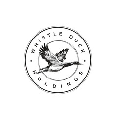 vintage whistling duck and north star logo design