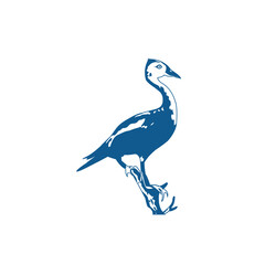 vintage whistling duck and north star logo design