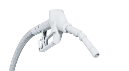 Mockup of fuel gun isolated transparent background. Single-color fueling pistol. 3D illustration