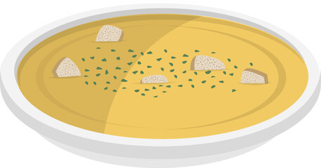 Cheese soup with crouton