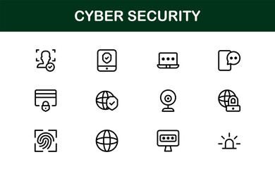 Cybersecurity Modern Line Icon Set. Protect digital assets with our premium collection: network security, data protection, privacy, and online safety essentials.