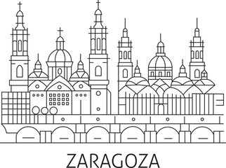 Zaragoza City Line Draw Simple Minimalist