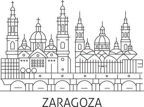 Zaragoza City Line Draw Simple Minimalist