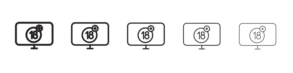 plus 18 movie icon vector illustration isolated