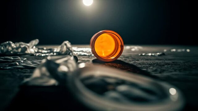 Empty Pill Bottle and Drug Paraphernalia