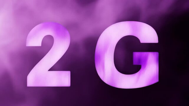 Dynamic purple mist transition with bold 2g graphics in high definition
