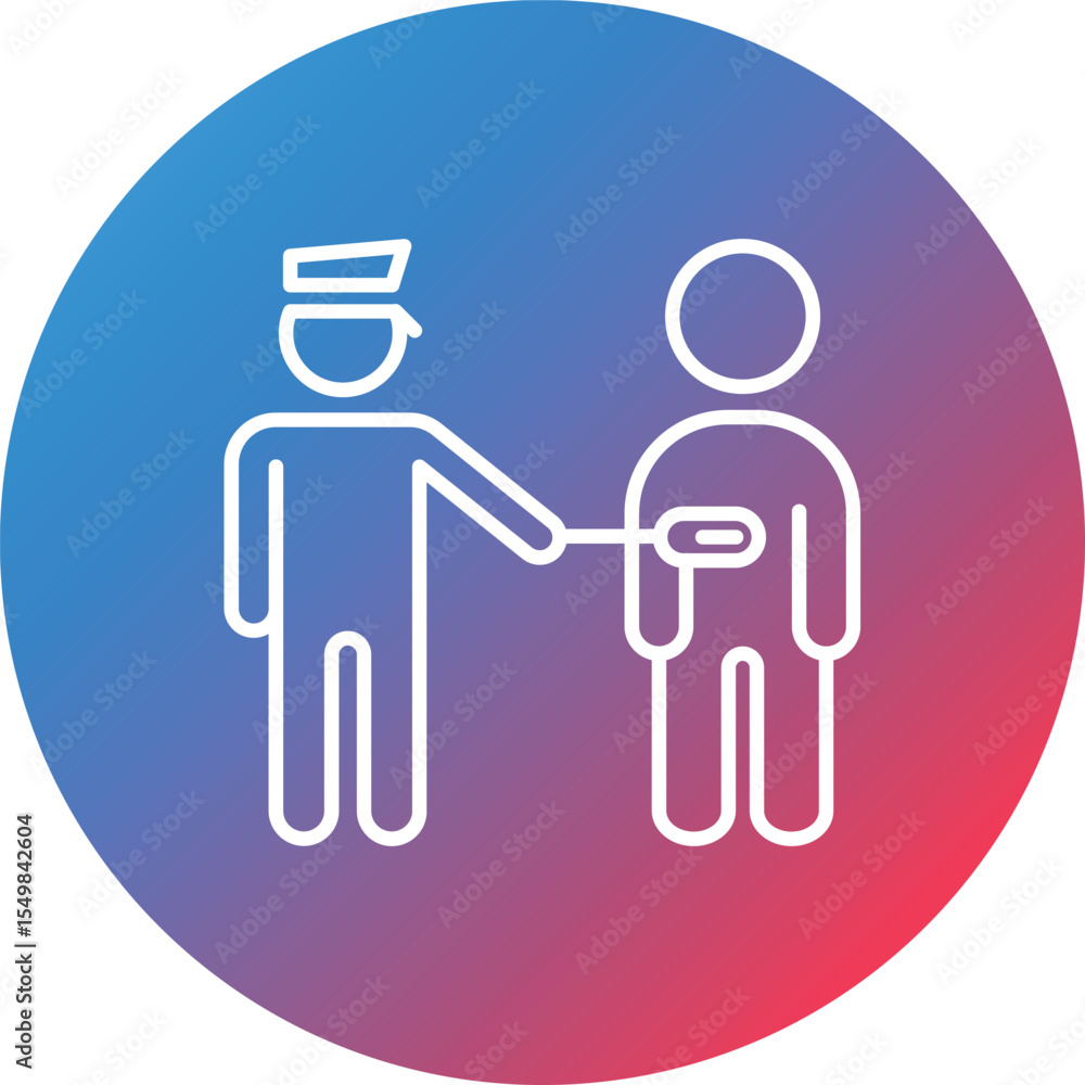 Poster checking line gradient circle background icon