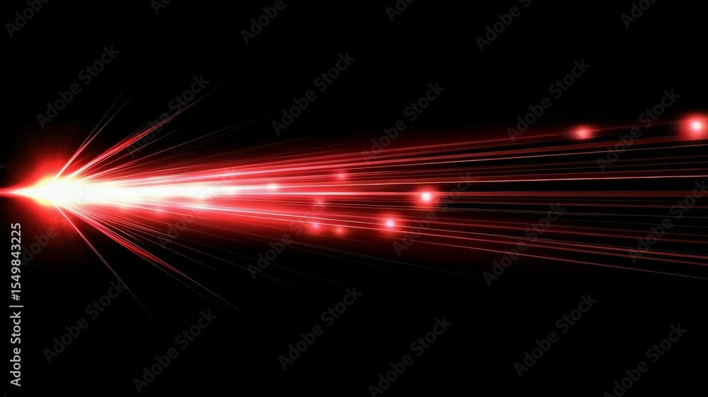 Poster dynamic red light streaks and flashes in dark space