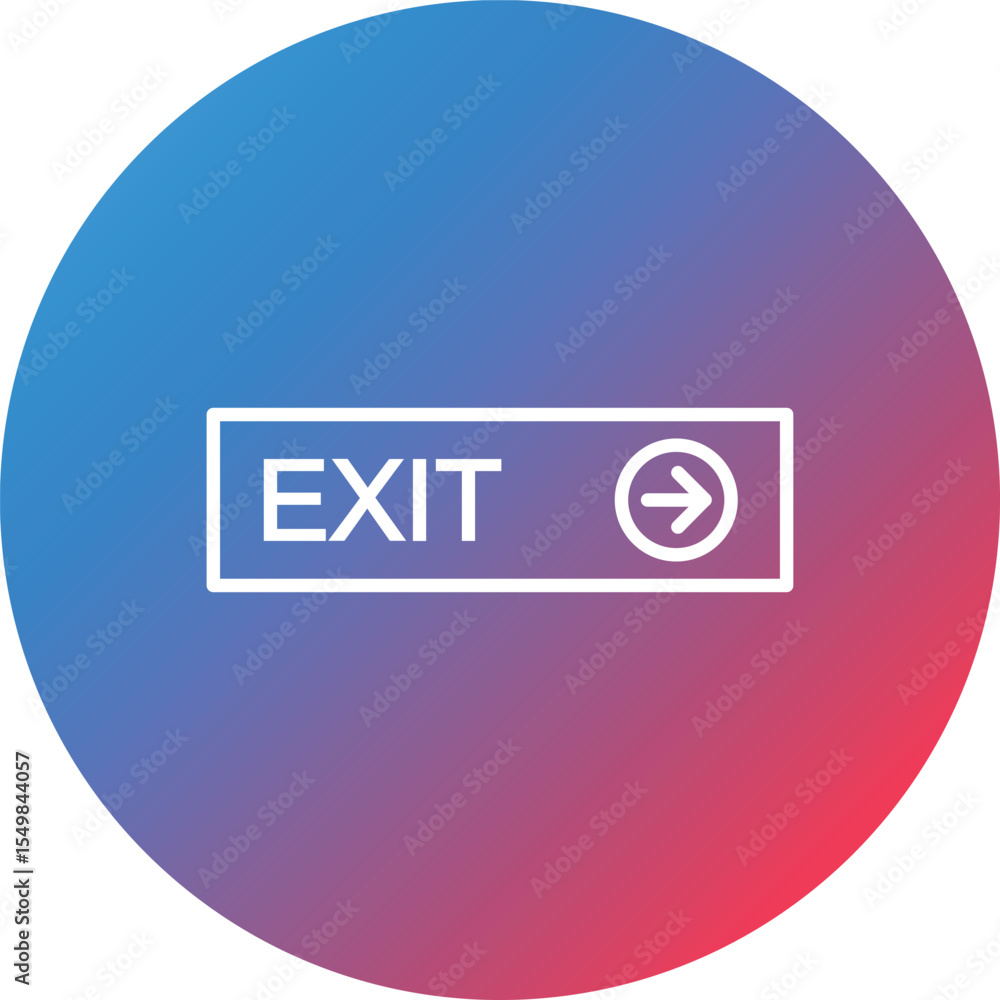 Poster exit line gradient circle background icon