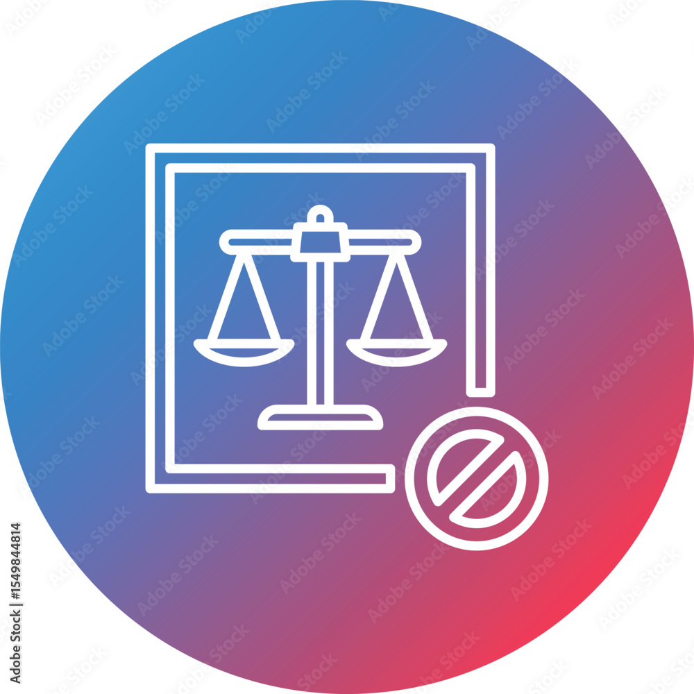 Poster illegal line gradient circle background icon