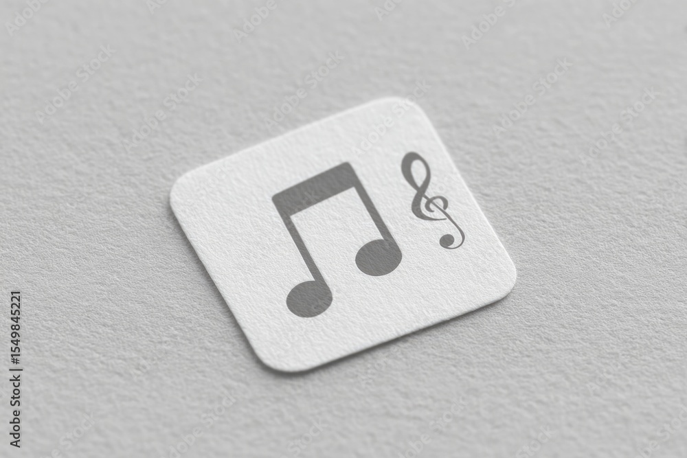 Aufkleber clean minimalistic image featuring various musical symbols strategically arranged on plain surface