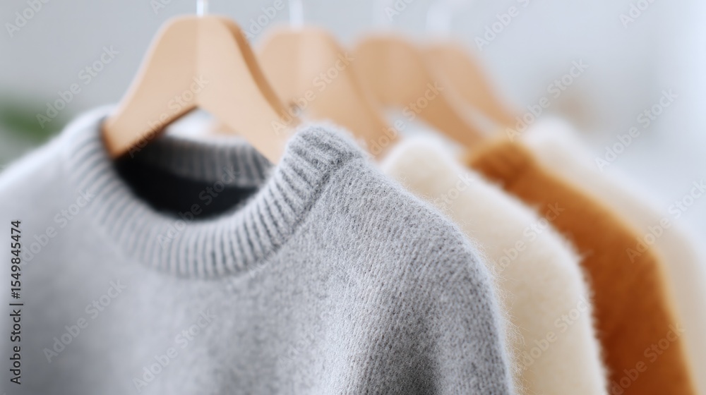Poster close-up of minimalistic capsule wardrobe piece showcasing texture and fabric with generous copy spa