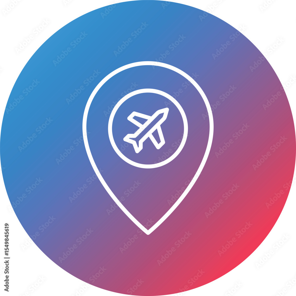 Poster location line gradient circle background icon